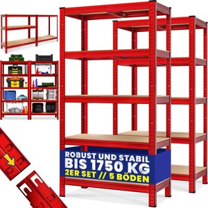 monzana Deuba 2x Shelves Shelving Units Storage Unit Garage Racking Set 5 Tier Metal Rack Boltless Heavy Duty 180 x 90 x 40 cm monzana Deuba 2x Shelves Shelving Units Storage Unit Garage Racking Set 5 Tier Metal Rack Boltless Heavy Duty 180 x 90 x 40 cm