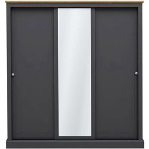LPD Devon Charcoal 3 Door Sliding Wardrobe - Wardrobe LPD Devon Charcoal 3 Door Sliding Wardrobe - Wardrobe