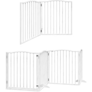 Dog Gate with Door Foldable 10 Panels White 800 cm Poplar Wood vidaXL Dog Gate with Door Foldable 10 Panels White 800 cm Poplar Wood vidaXL