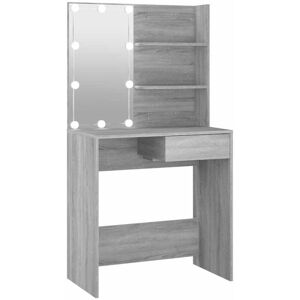 Vidaxl - Dressing Table with led Grey Sonoma 74.5x40x141 cm Vidaxl - Dressing Table with led Grey Sonoma 74.5x40x141 cm