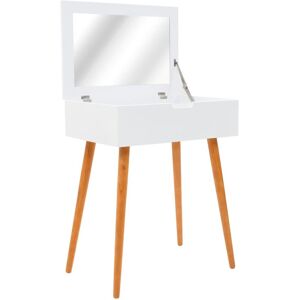 vidaXL White MDF Dressing Table with Mirror - 60x40x75cm vidaXL White MDF Dressing Table with Mirror - 60x40x75cm