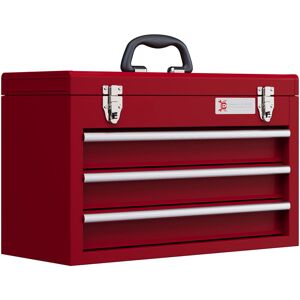 DURHAND Lockable 3-Drawer Red Tool Chest DURHAND Lockable 3-Drawer Red Tool Chest
