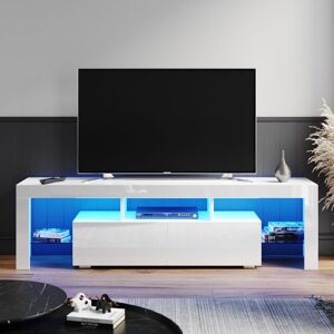 ELEGANT 1600mm Modern High gloss tv Stand Cabinet with Ambient Light for 22'-65' Flat Screen 4k TVs/ Media Storage led Light tv Cabinet with Shelves and ELEGANT 1600mm Modern High gloss tv Stand Cabinet with Ambient Light for 22'-65' Flat Screen 4k TVs/ Media Storage led Light tv Cabinet with Shelves and