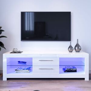 ELEGANT Modern High Gloss TV Stand Cabinet with LED Light Living Room Bedroom Furniture Television Unit TV Cabinet for Media Storage 1600mm White TV ELEGANT Modern High Gloss TV Stand Cabinet with LED Light Living Room Bedroom Furniture Television Unit TV Cabinet for Media Storage 1600mm White TV