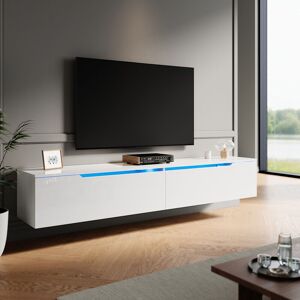 Tv Stand Modern High Gloss tv Unit Stand with led for up to 75-inch tv Screens, White tv Cabinet 1800mm - Elegant Tv Stand Modern High Gloss tv Unit Stand with led for up to 75-inch tv Screens, White tv Cabinet 1800mm - Elegant