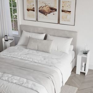 Decortie Elos Modern Bedside Table Left And Right - White Decortie Elos Modern Bedside Table Left And Right - White