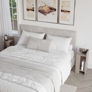 Decortie Elos Modern Bedside Table Left And Right - Mocha Grey Decortie Elos Modern Bedside Table Left And Right - Mocha Grey