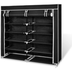 Fabric Shoe Cabinet with Cover 115 x 28 x 110 cm Black Vidaxl Fabric Shoe Cabinet with Cover 115 x 28 x 110 cm Black Vidaxl
