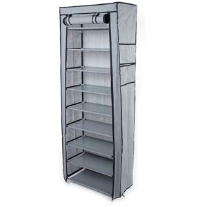 Dewdat - Fashionable Room-saving 9 Lattices Non-woven Fabric Shoe Rack Gray Dewdat - Fashionable Room-saving 9 Lattices Non-woven Fabric Shoe Rack Gray