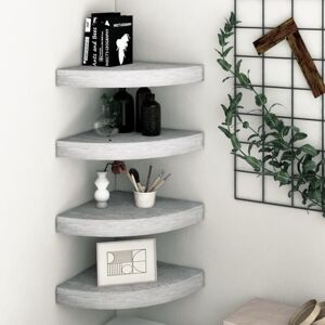 Wall Corner Shelves 4 pcs Concrete Grey 35x35x3.8 cm mdf Vidaxl Wall Corner Shelves 4 pcs Concrete Grey 35x35x3.8 cm mdf Vidaxl