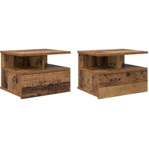 Vidaxl - Floating Nightstands 2 pcs Old Wood 40x31x27 cm Engineered Wood Vidaxl - Floating Nightstands 2 pcs Old Wood 40x31x27 cm Engineered Wood