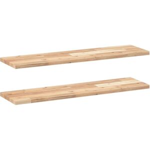 Floating Shelves 2 pcs 80x20x2 cm Untreated Solid Wood Acacia vidaXL Floating Shelves 2 pcs 80x20x2 cm Untreated Solid Wood Acacia vidaXL