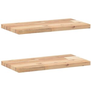 Floating Shelves 2 pcs 40x20x2 cm Untreated Solid Wood Acacia vidaXL Floating Shelves 2 pcs 40x20x2 cm Untreated Solid Wood Acacia vidaXL