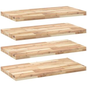 Floating Shelves 4 pcs 60x40x4 cm Untreated Solid Wood Acacia vidaXL Floating Shelves 4 pcs 60x40x4 cm Untreated Solid Wood Acacia vidaXL