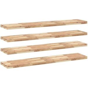 Floating Shelves 4 pcs 160x30x4 cm Untreated Solid Wood Acacia vidaXL Floating Shelves 4 pcs 160x30x4 cm Untreated Solid Wood Acacia vidaXL
