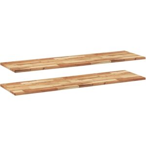 vidaXL Dark Brown Solid Acacia Floating Shelves - 120x40x2 cm - 2 pcs vidaXL Dark Brown Solid Acacia Floating Shelves - 120x40x2 cm - 2 pcs