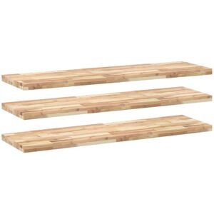 vidaXL Natural 3-Piece Floating Shelves 140x40x4cm vidaXL Natural 3-Piece Floating Shelves 140x40x4cm