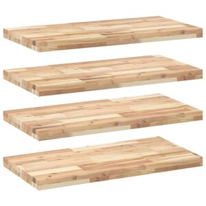 Floating Shelves 4 pcs 100x40x4 cm Untreated Solid Wood Acacia vidaXL Floating Shelves 4 pcs 100x40x4 cm Untreated Solid Wood Acacia vidaXL