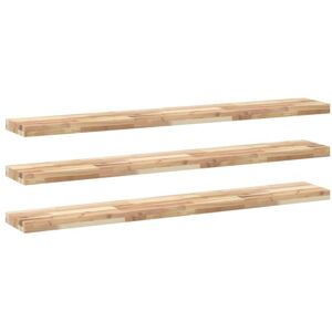 Floating Shelves 3 pcs 120x20x4 cm Untreated Solid Wood Acacia vidaXL Floating Shelves 3 pcs 120x20x4 cm Untreated Solid Wood Acacia vidaXL