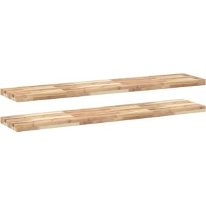 Floating Shelves 2 pcs 160x30x4 cm Untreated Solid Wood Acacia vidaXL Floating Shelves 2 pcs 160x30x4 cm Untreated Solid Wood Acacia vidaXL