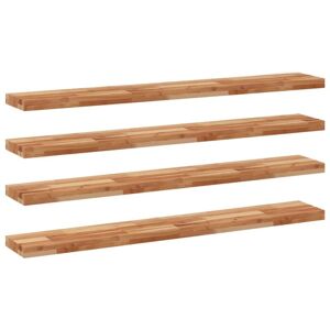 Floating Shelves 4 pcs 140x20x4 cm Oil Finished Solid Wood Acacia vidaXL Floating Shelves 4 pcs 140x20x4 cm Oil Finished Solid Wood Acacia vidaXL