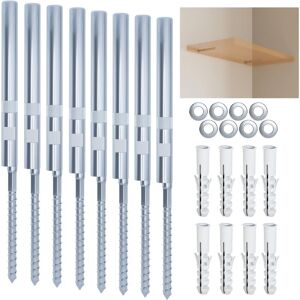 Cyslmuk - Floating Shelf Brackets (8 Pcs) - Hidden Silver Wood Floating Shelf Bracket - Provides Excellent Invisible Support for Thin Shelves Cyslmuk - Floating Shelf Brackets (8 Pcs) - Hidden Silver Wood Floating Shelf Bracket - Provides Excellent Invisible Support for Thin Shelves