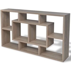 vidaXL Oak Wall Shelf with 8 Compartments - Shelve vidaXL Oak Wall Shelf with 8 Compartments - Shelve
