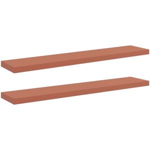 Wall Shelf 2 pcs Red 120 x 23.5 x 4 cm Engineered Wood vidaXL Wall Shelf 2 pcs Red 120 x 23.5 x 4 cm Engineered Wood vidaXL