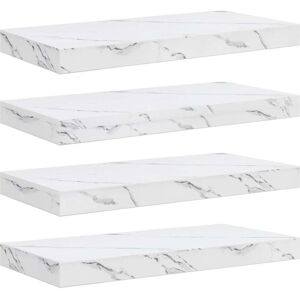 Wall Shelf 4 pcs White Marble 50 x 23.5 x 4 cm Engineered Wood vidaXL Wall Shelf 4 pcs White Marble 50 x 23.5 x 4 cm Engineered Wood vidaXL