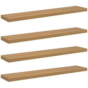 Wall Shelf 4 pcs Brown 120 x 23.5 x 4 cm Engineered Wood vidaXL Wall Shelf 4 pcs Brown 120 x 23.5 x 4 cm Engineered Wood vidaXL
