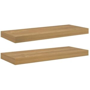 Wall Shelf 2 pcs Brown 60 x 23 x 4 cm Engineered Wood vidaXL Wall Shelf 2 pcs Brown 60 x 23 x 4 cm Engineered Wood vidaXL