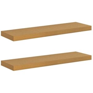 Wall Shelf 2 pcs Beige 80 x 23.5 x 4 cm Engineered Wood vidaXL Wall Shelf 2 pcs Beige 80 x 23.5 x 4 cm Engineered Wood vidaXL