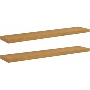 Wall Shelf 2 pcs Beige 120 x 23.5 x 4 cm Engineered Wood vidaXL Wall Shelf 2 pcs Beige 120 x 23.5 x 4 cm Engineered Wood vidaXL