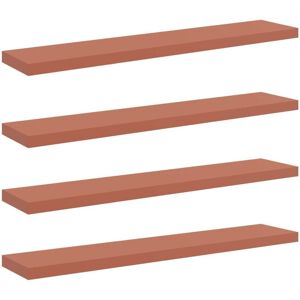 Wall Shelf 4 pcs Red 120 x 23.5 x 4 cm Engineered Wood vidaXL Wall Shelf 4 pcs Red 120 x 23.5 x 4 cm Engineered Wood vidaXL
