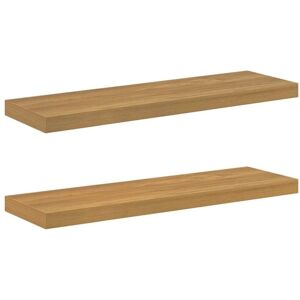 Wall Shelf 2 pcs Brown 80 x 23.5 x 4 cm Engineered Wood vidaXL Wall Shelf 2 pcs Brown 80 x 23.5 x 4 cm Engineered Wood vidaXL