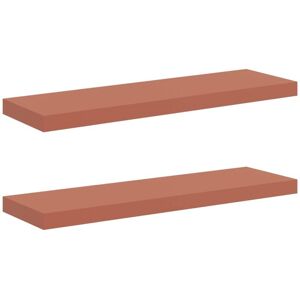 Wall Shelf 2 pcs Red 90 x 23.5 x 4 cm Engineered Wood vidaXL Wall Shelf 2 pcs Red 90 x 23.5 x 4 cm Engineered Wood vidaXL