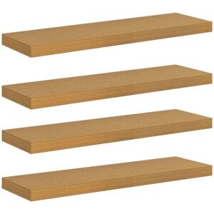 Wall Shelf 4 pcs Beige 90 x 23.5 x 4 cm Engineered Wood vidaXL Wall Shelf 4 pcs Beige 90 x 23.5 x 4 cm Engineered Wood vidaXL