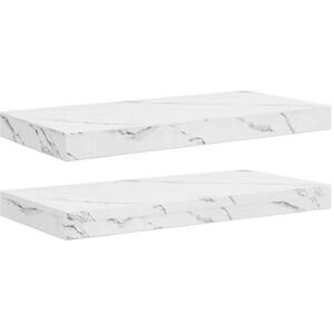 Wall Shelf 2 pcs White Marble 50 x 23.5 x 4 cm Engineered Wood vidaXL Wall Shelf 2 pcs White Marble 50 x 23.5 x 4 cm Engineered Wood vidaXL