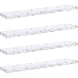 Wall Shelf 4 pcs White Marble 120 x 23.5 x 4 cm Engineered Wood vidaXL Wall Shelf 4 pcs White Marble 120 x 23.5 x 4 cm Engineered Wood vidaXL
