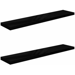 Vidaxl - Floating Wall Shelves 2 pcs High Gloss Black 120x23.5x3.8 cm mdf Vidaxl - Floating Wall Shelves 2 pcs High Gloss Black 120x23.5x3.8 cm mdf