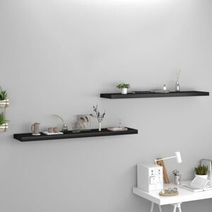 Floating Wall Shelves 2 pcs Black 120x23.5x3.8 cm mdf Vidaxl Floating Wall Shelves 2 pcs Black 120x23.5x3.8 cm mdf Vidaxl