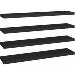 Floating Wall Shelves 4 pcs Black 120x23.5x3.8 cm mdf Vidaxl Floating Wall Shelves 4 pcs Black 120x23.5x3.8 cm mdf Vidaxl