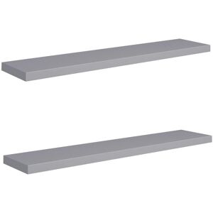 Floating Wall Shelves 2 pcs Grey 120x23.5x3.8 cm mdf Vidaxl Floating Wall Shelves 2 pcs Grey 120x23.5x3.8 cm mdf Vidaxl