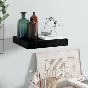 Floating Wall Shelf High Gloss Black 23x23.5x3.8 cm mdf Vidaxl Floating Wall Shelf High Gloss Black 23x23.5x3.8 cm mdf Vidaxl