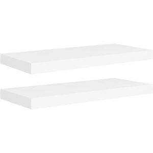 vidaXL White Floating Wall Shelves 60x23.5x3.8 cm MDF - Wall Shelves vidaXL White Floating Wall Shelves 60x23.5x3.8 cm MDF - Wall Shelves