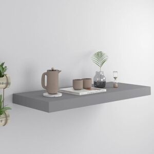 Floating Wall Shelf Grey 60x23.5x3.8 cm MDF vidaXL Floating Wall Shelf Grey 60x23.5x3.8 cm MDF vidaXL