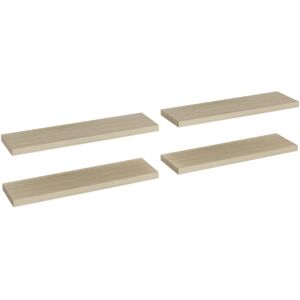 vidaXL 4x Floating Wall Shelves Oak - Wall Shelves vidaXL 4x Floating Wall Shelves Oak - Wall Shelves
