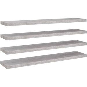 Floating Wall Shelves 4 pcs Concrete Grey 120x23.5x3.8 cm mdf Vidaxl Floating Wall Shelves 4 pcs Concrete Grey 120x23.5x3.8 cm mdf Vidaxl