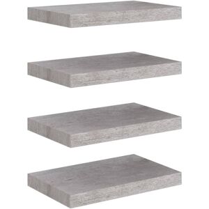 vidaXL 4x Floating Wall Shelves Concrete Grey MDF Bookcase Wall Board CD Rack - Wall Shelves vidaXL 4x Floating Wall Shelves Concrete Grey MDF Bookcase Wall Board CD Rack - Wall Shelves