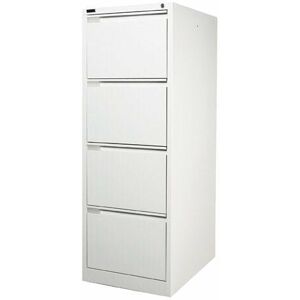 Bisley Foolscap 4 Drawer Filing Cabinet - Chalk White Bisley Foolscap 4 Drawer Filing Cabinet - Chalk White